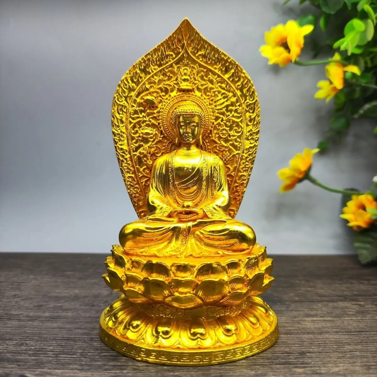 

Alloy Guanyin Gizang King Statue Bodhisattva Gilt Guanyin Amitabha Buddha Household Tathagata Buddha Ornament