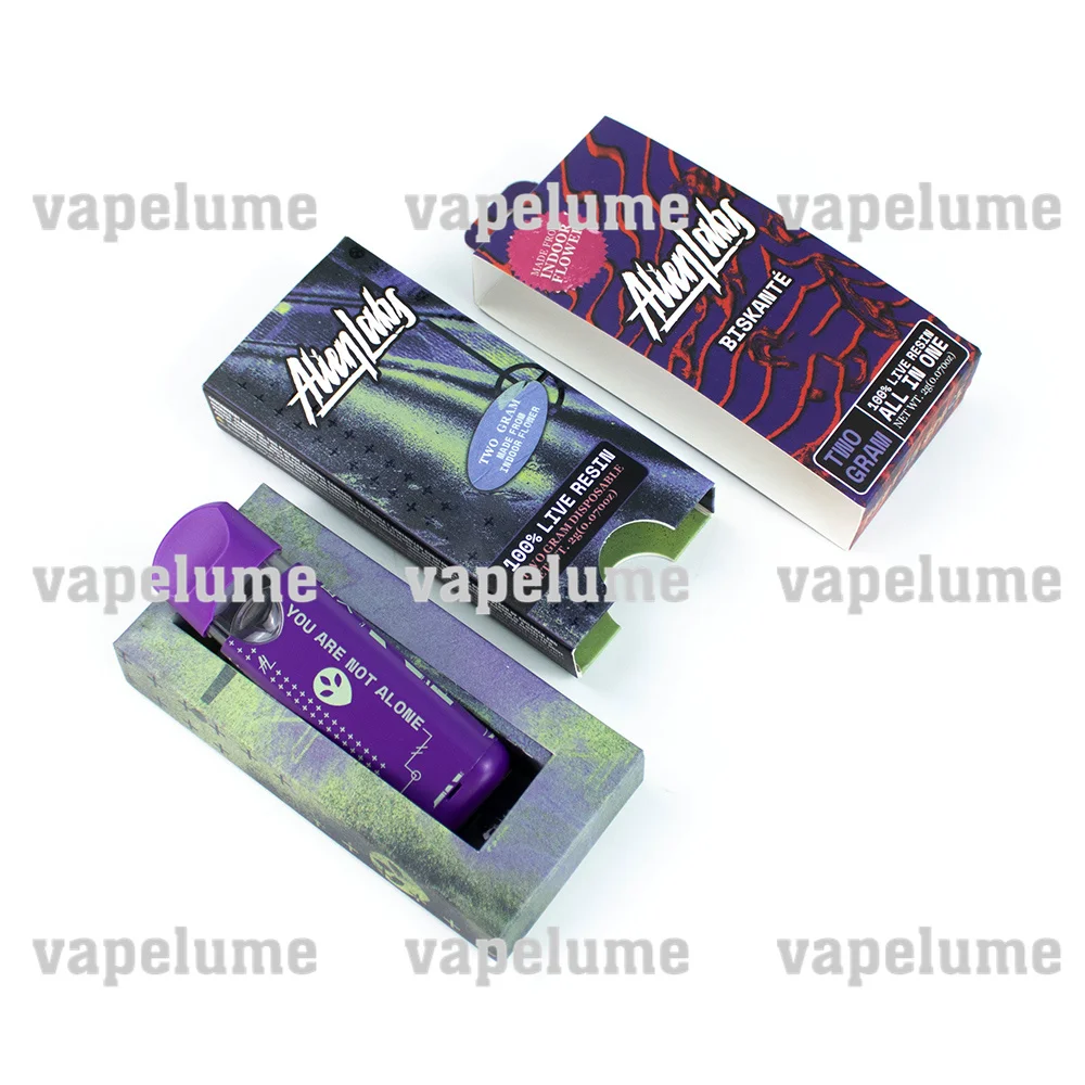 2ml Alienlabs Electronic Cigarettes Vape Pen Preheat Battery Empty Cartridges E-cigarettes Pod Folable Paper Display Box Custom