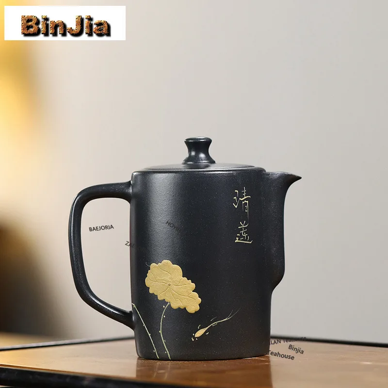 BAEJORIA 240ml Yixing Purple Clay Teapots Handmade Lotus Flower Pot Raw Ore Clivia Mud Kettle With Strainer Zisha Tea Set Craft