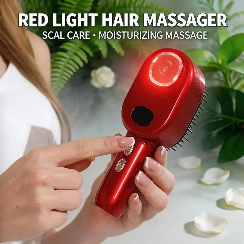 

JianYouCare Portable Electric Scalp Massage Comb Two-speed vibration Head Massager Red light irradiation Atomization nourishing