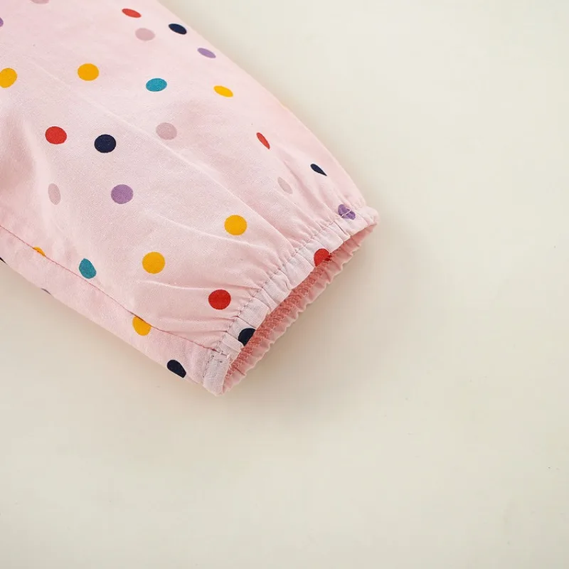 فستان HoneyCherry الجديد للخريف برقبة دائرية مع طباعة منقط ملون وياقة مطرزة، فستان الأميرة للأطفال للفتيات #5