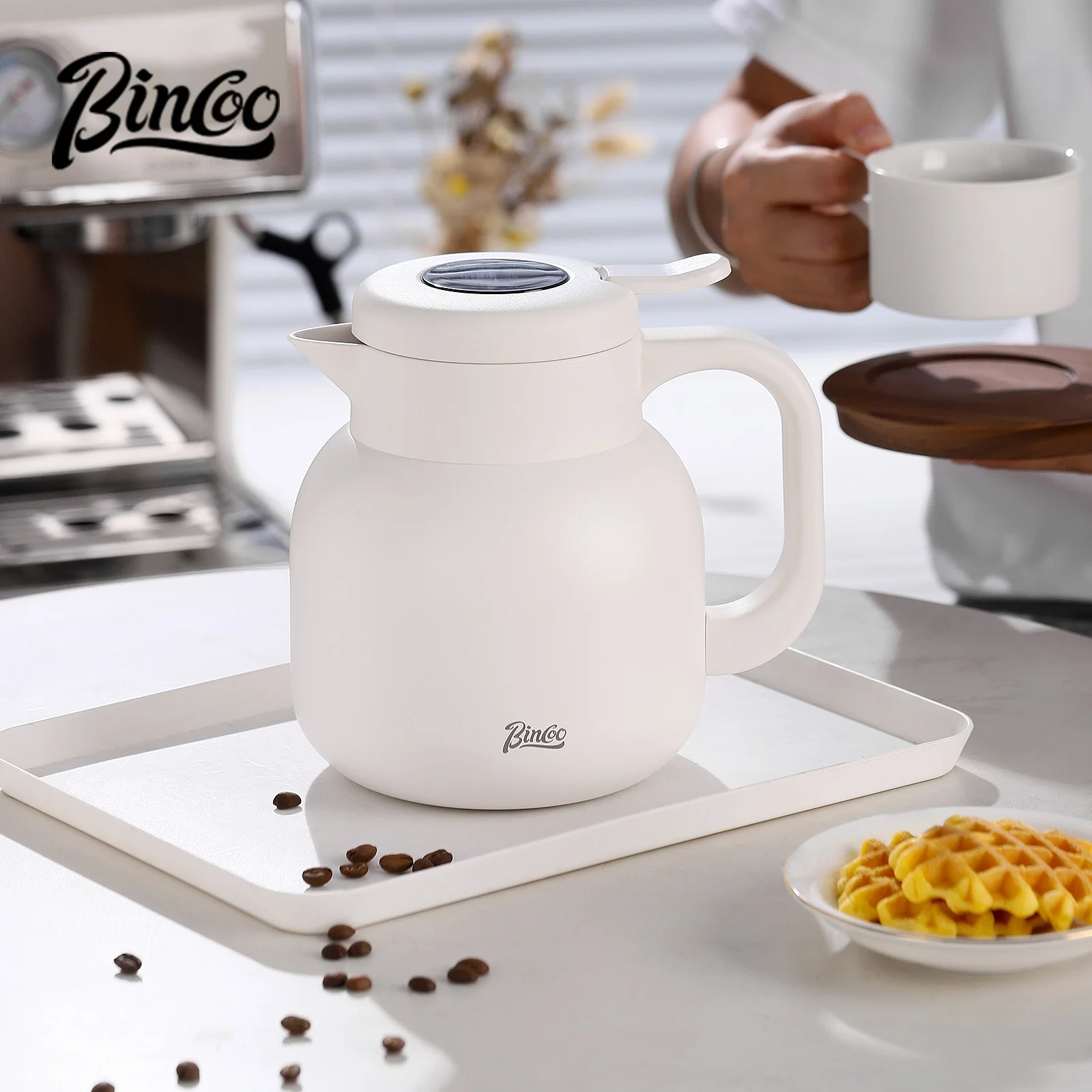 

Bincoo Travel coffee pot, home stew teapot, office steeping thermos, 316 stainless steel large capacity hot water kettle