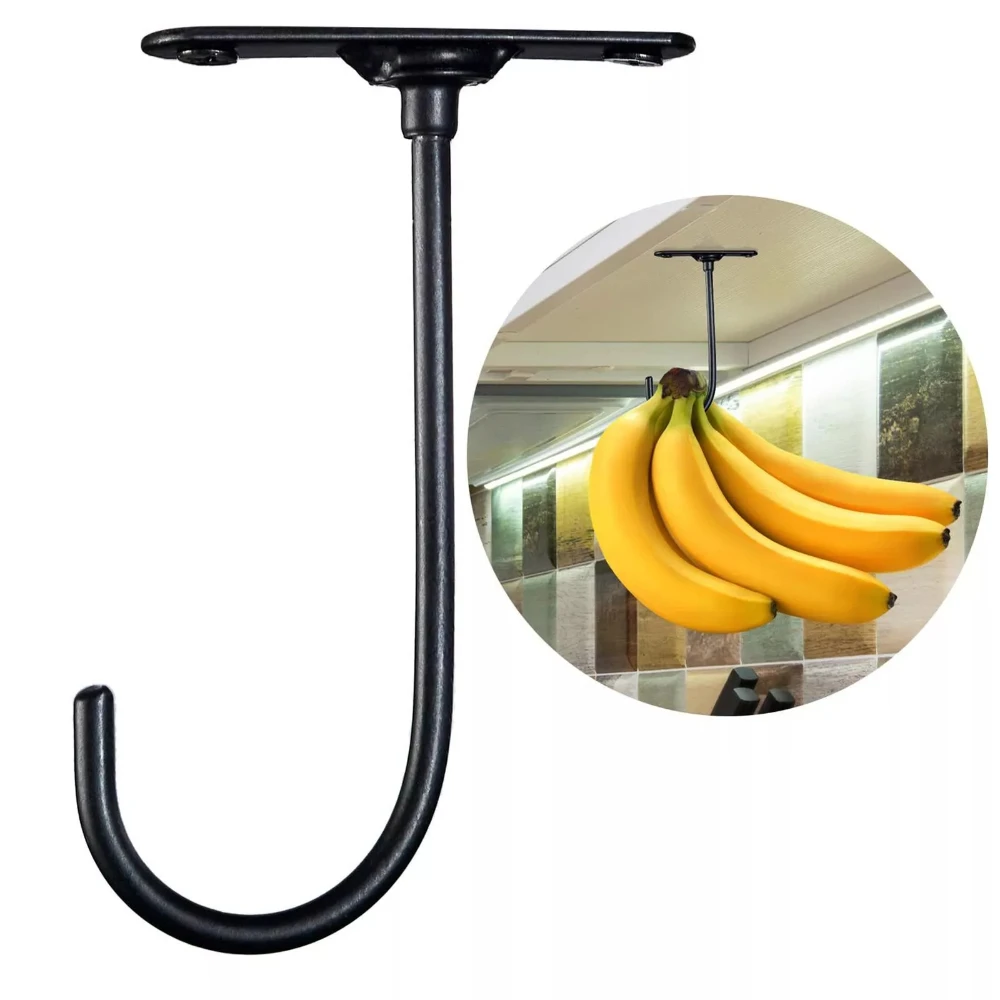 1/2/3/4/5 pçs ganchos de banana rack de armazenamento bancadas de cozinha ganchos de banana com parafusos suprimentos de cozinha eletrodomésticos