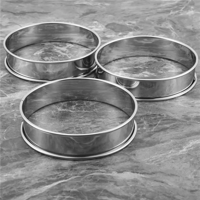 6 Pack 4 Inch Double Rolled English Muffin Rings, Stainless Steel Crumpet Rings, Tart Rings, Round-A27I