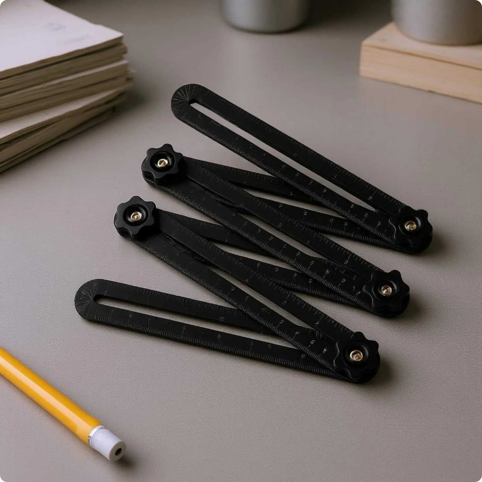 adjustable-positioning-ruler-foldable-multi-joint-ruler-measuring-tool-slotted-bakelite