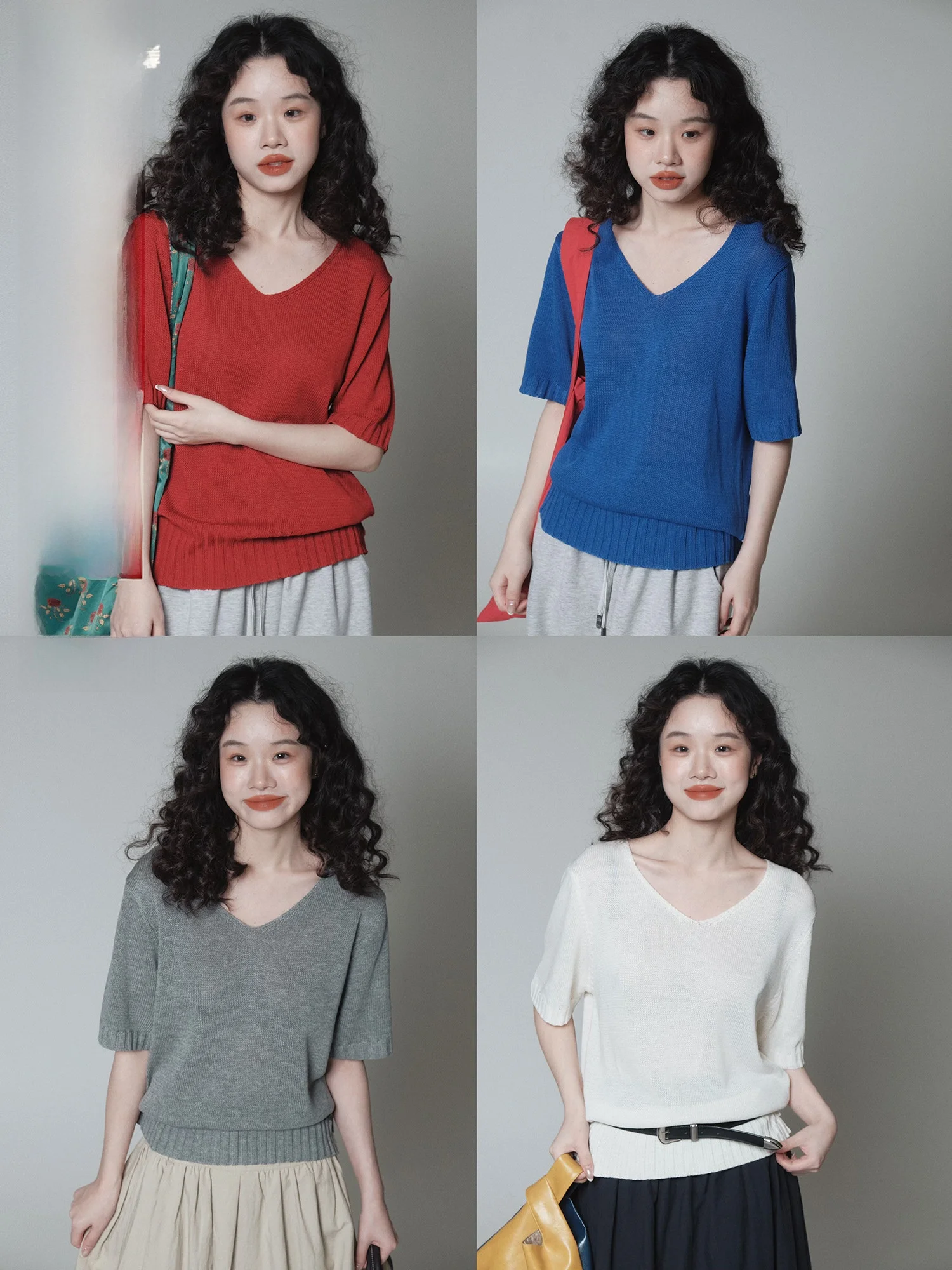 

Женский тонкий вязаный свитер IVY YANG из конопляного хлопка с V-образным вырезом, утягивающий талию, для весны и лета