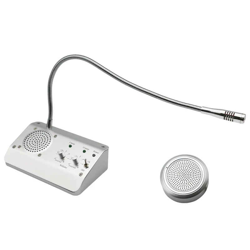 4W Round Plastic Window Intercom System, Dual-Way Communication for Bank/Retail Counter