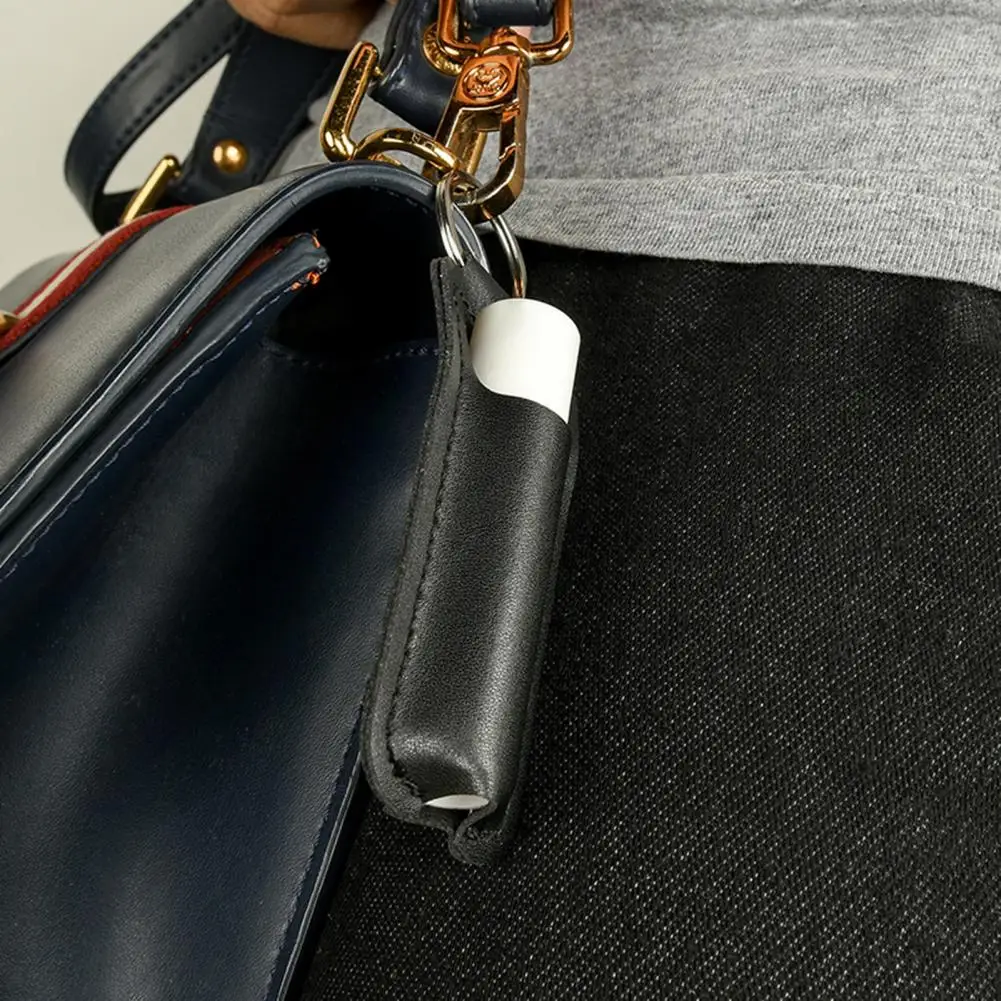 Lipstick Storage Bag Small Portable Lip Balm Bag With Keychain Lighters Carrying Case Pu Leather Lipgloss Sleeve For Outdoor