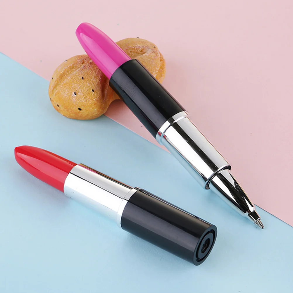 15pcs Lipstick Ball-Point Pen Creative Plastic Sign Pen For Students School Use Quick-Drying Ink Beautiful Writing