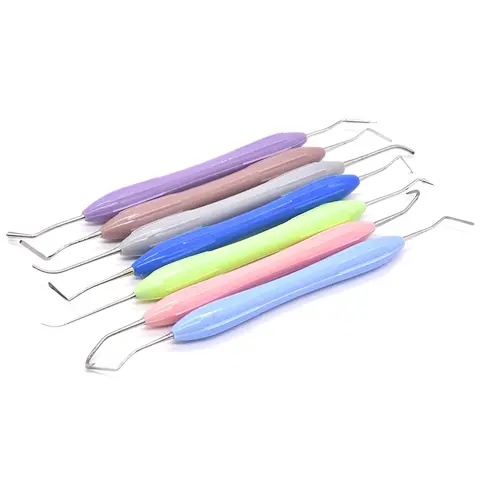 7PCS/SET Dentistry Resin Filler Set Plastic Dresser With Silicone Handle Aesthetic Restoration Kit For Resin Knife Spatula Tools