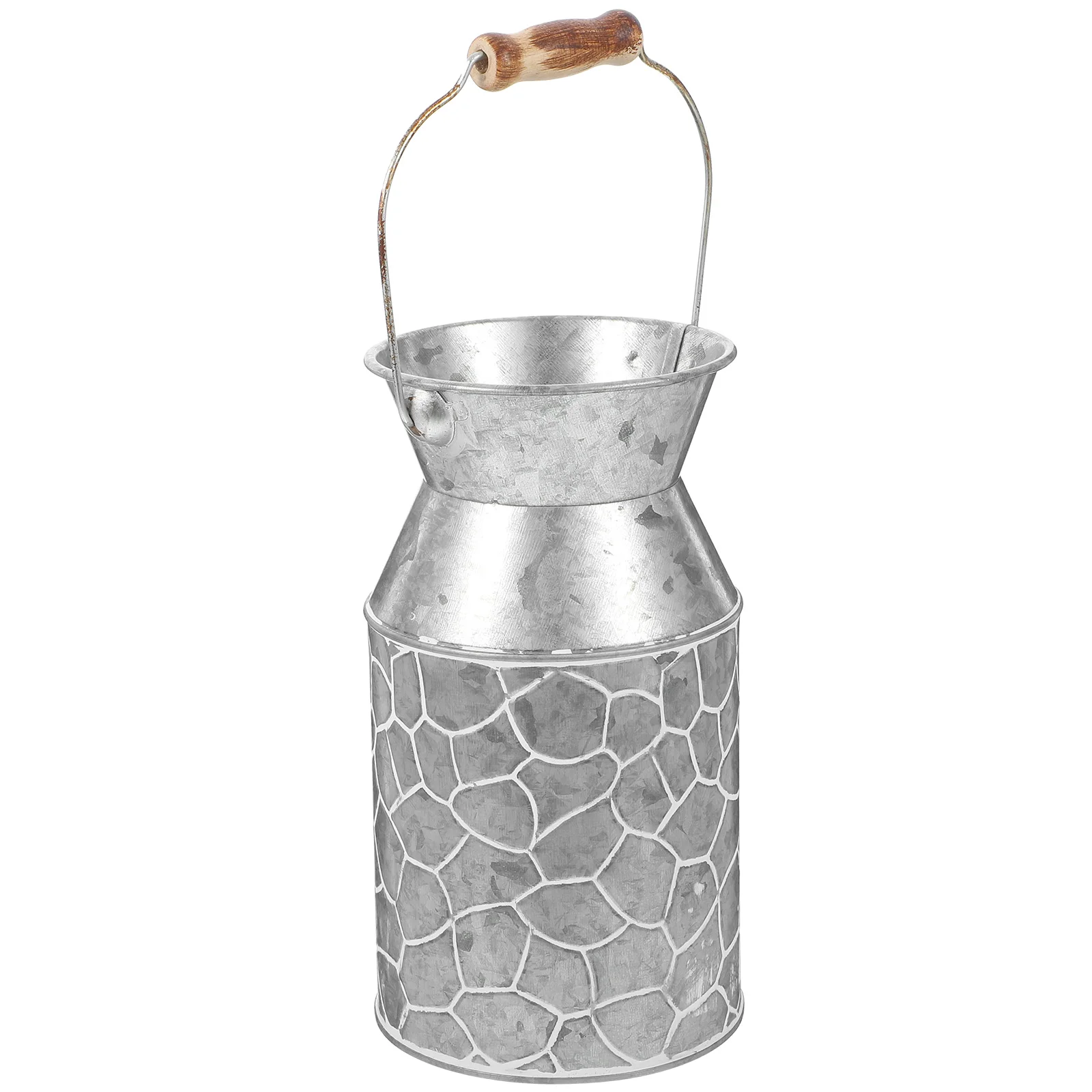 

Retro Iron Flower Bucket Vase 10x10 5x19CM Vintage Plant Pot Supplies Decorative Flowerpot Holder