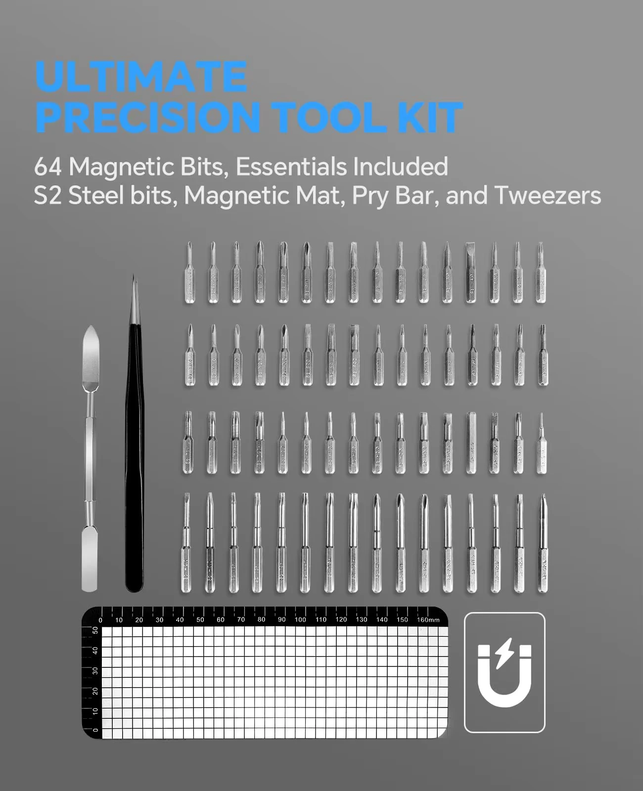 Imagem -05 - Chave de Fenda Elétrica Grupo Precision Power Tool Display Led Torque Settings 64 Magnetic Torx Hex Phillips Bits 70 em 1