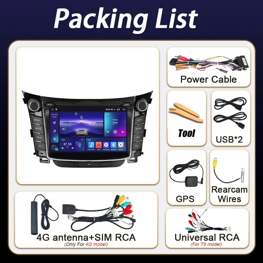 Auto Radio Android 16 Car For Hyundai I30 Elantra GT 2012 - 2017 Multimedia Player Screen GPS Navigation Head Unit DVD Dash Cam view 4