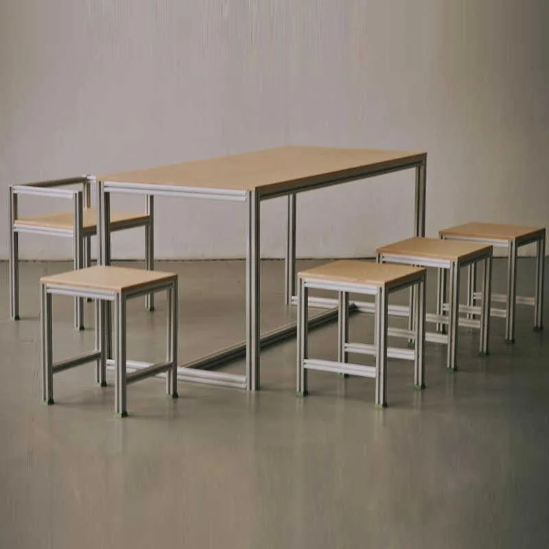 Birch Aluminum Profile Marine Board Table and Chair Set for Commercial Coffee Table Bar Counter High Stool Minimalist Writing