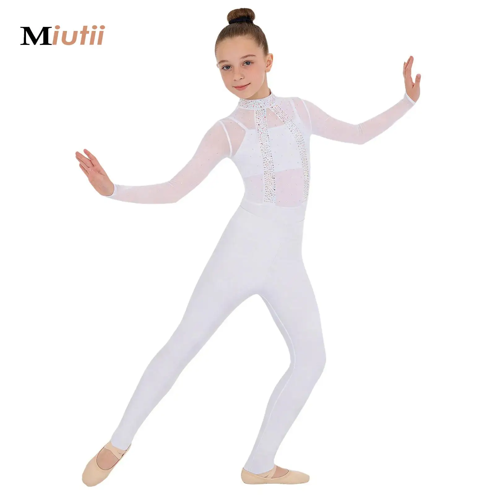 

Kids Girls Gymnastics Leotards Bodysuit with Camisole Leggings Hairband Ballet Dance Set Workout Figure Skating Unitard Outfits