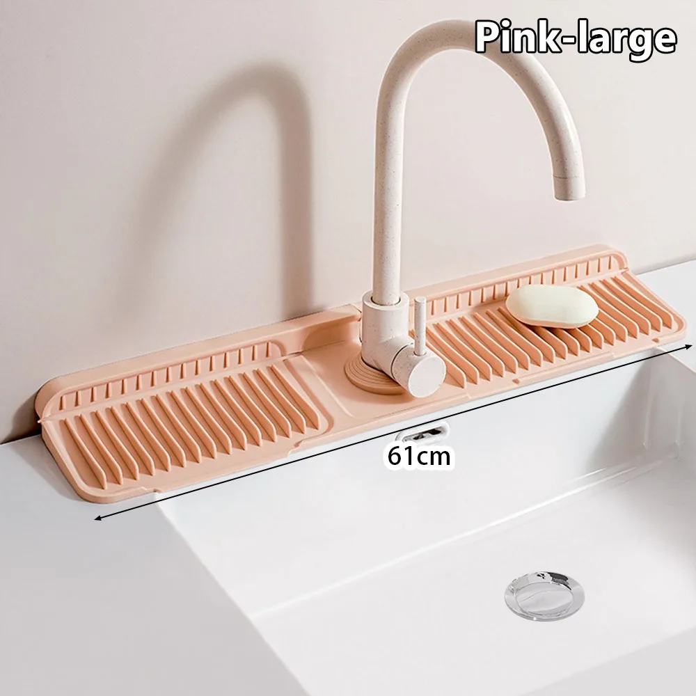 1Pcs Drying Pad Faucet Mat Silicone Countertop Protector Draining Mat Water-absorbent Wear Resistant Splash Guard