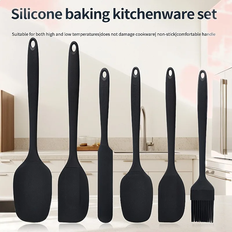 

Silicone Kitchenware 6-Piece Set Cream Spatula Oil Brush Baking Tools Non-Stick Pastry Scraper