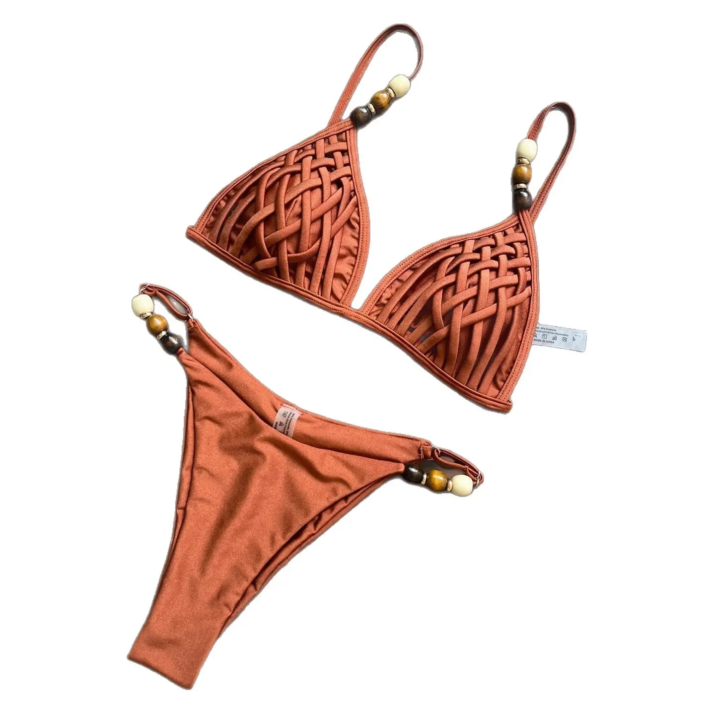 2026 European & American Solid-Color Sexy Split Bikini Swimsuit