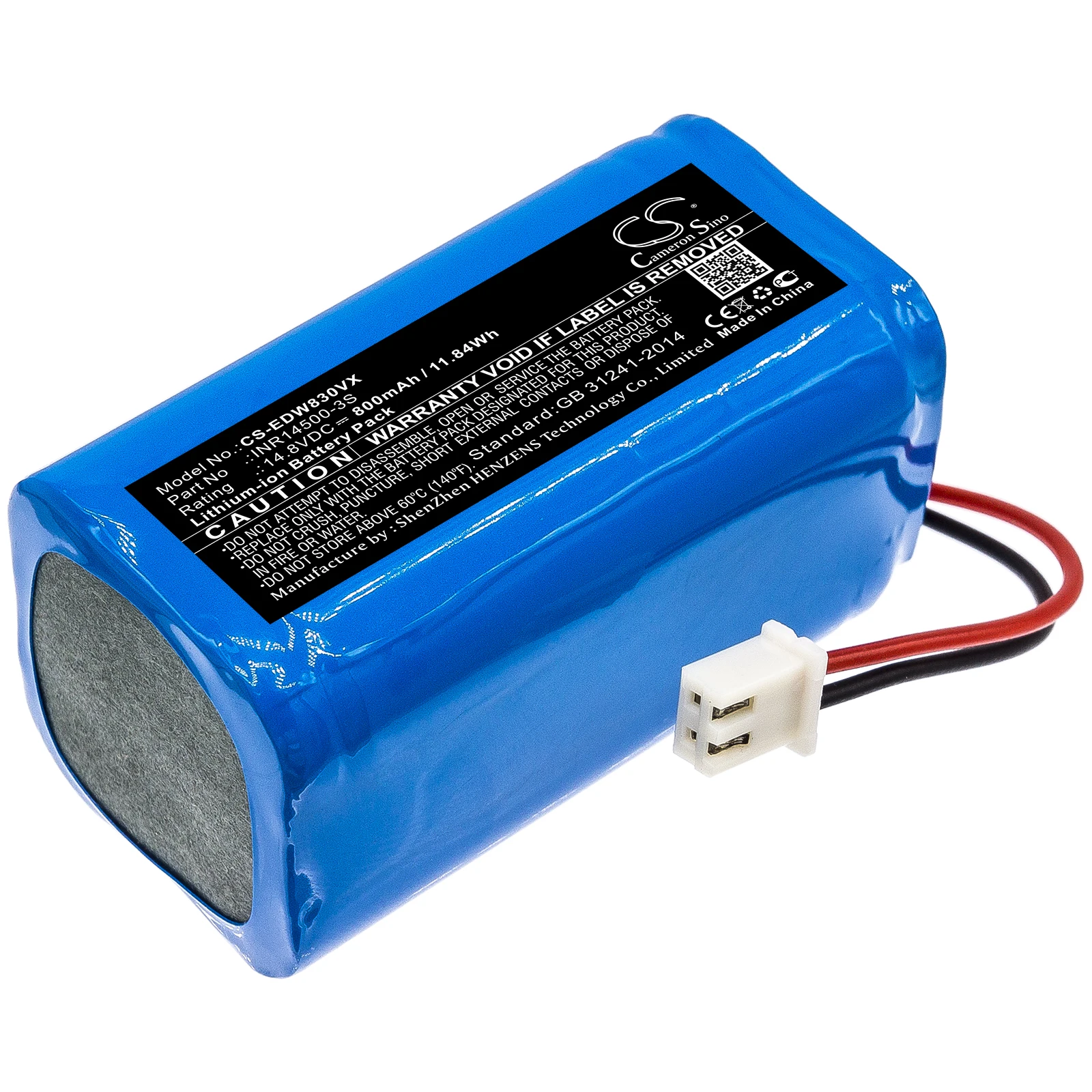 Li-ion Vacuum Battery for Ecovacs,14.8v,800mAh,W830 W830-RD W850 W930 W950 W830S W855 W836,INR14500-3S