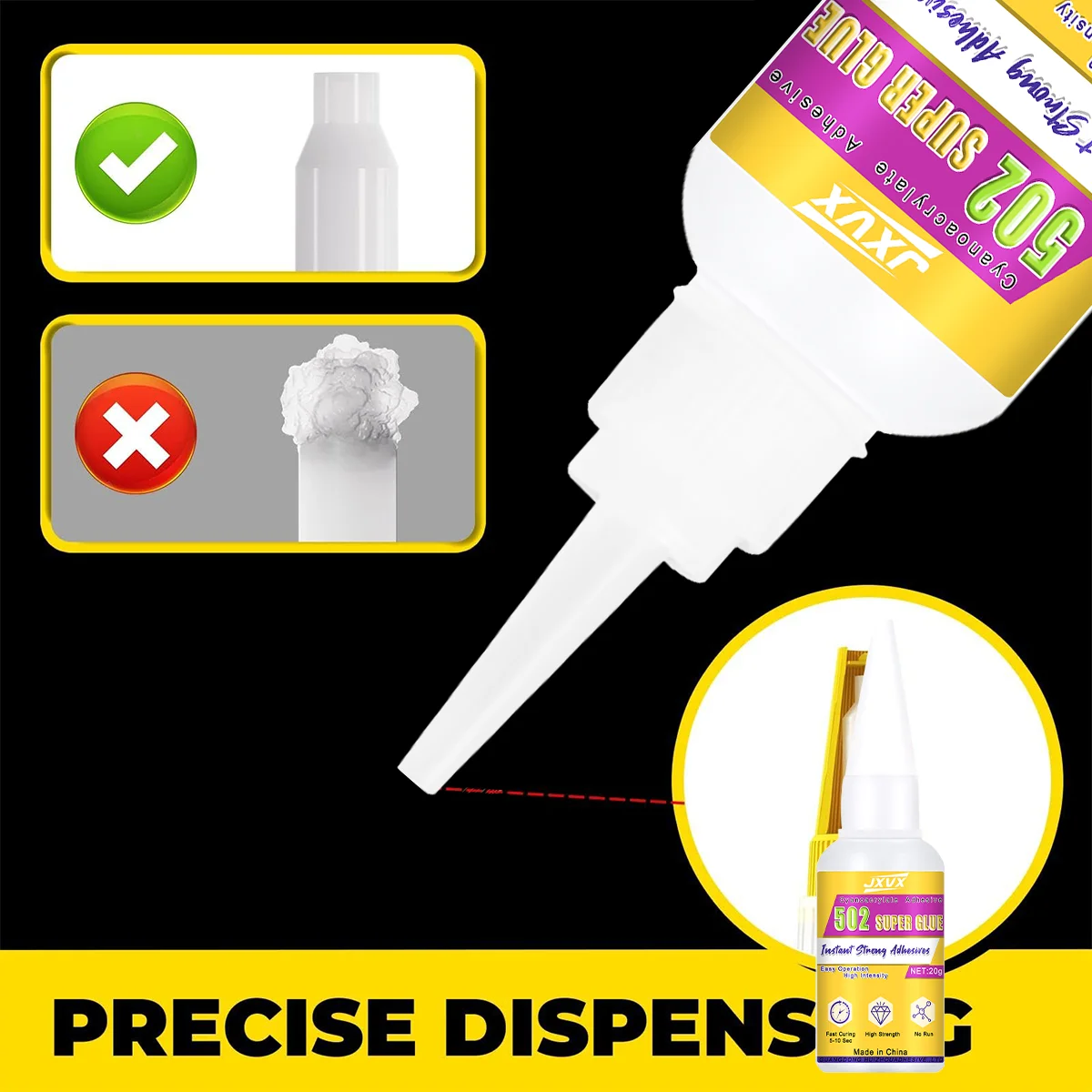 Jxvx — улучшенный универсальный клей 502, сильный быстрый клей, водонепроницаемый и прозрачный для ремонта фарфора, чашек, тарелок, кружек и т. д. Это также применяется к других материалов.