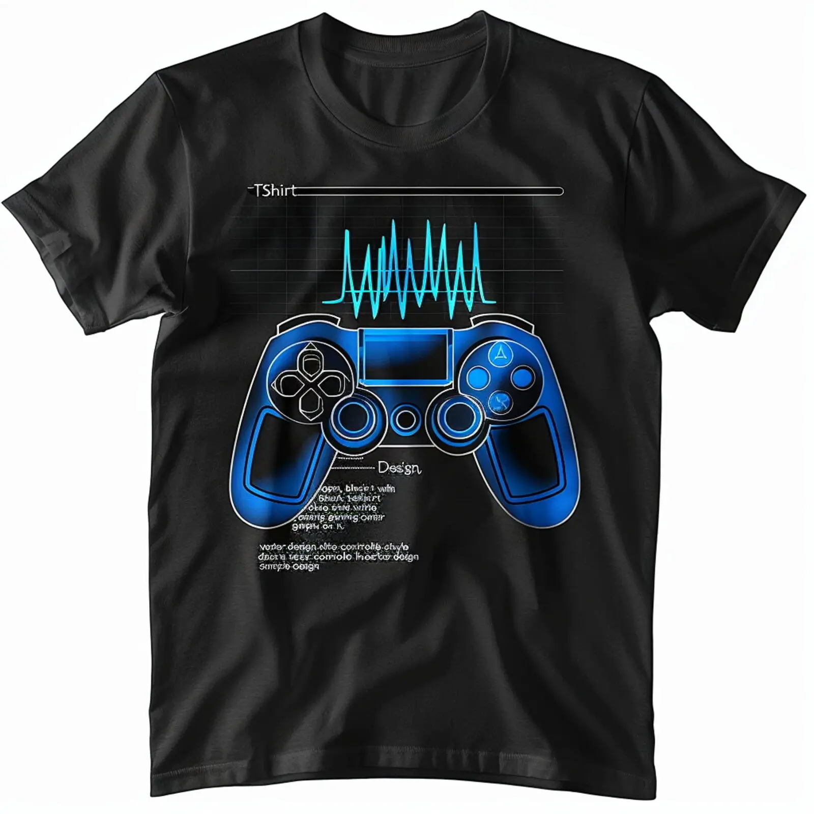 E??Collective Gaming Controller Line Graphic Black TShirt