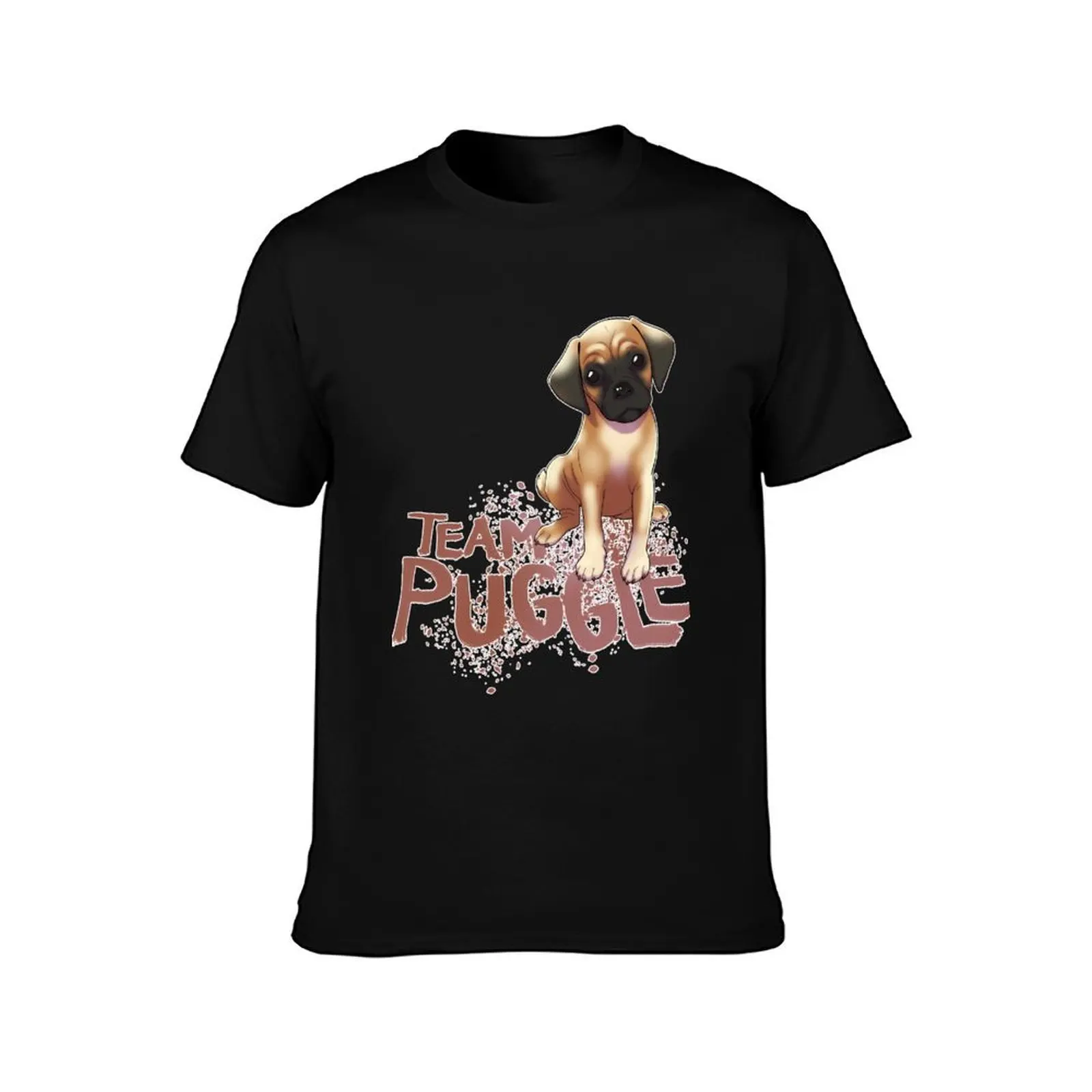 Team Puggle T-Shirt, Summer Casual Cotton Tee, Oversized Streetwear Tops, Vintage Graphic Print, Loose Fit Short Sleeve