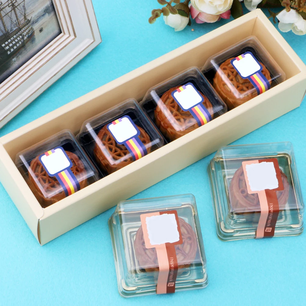 

100 Pcs Food Box Moon Cake Tray Boxes Gift Packaging Square Container Disposable