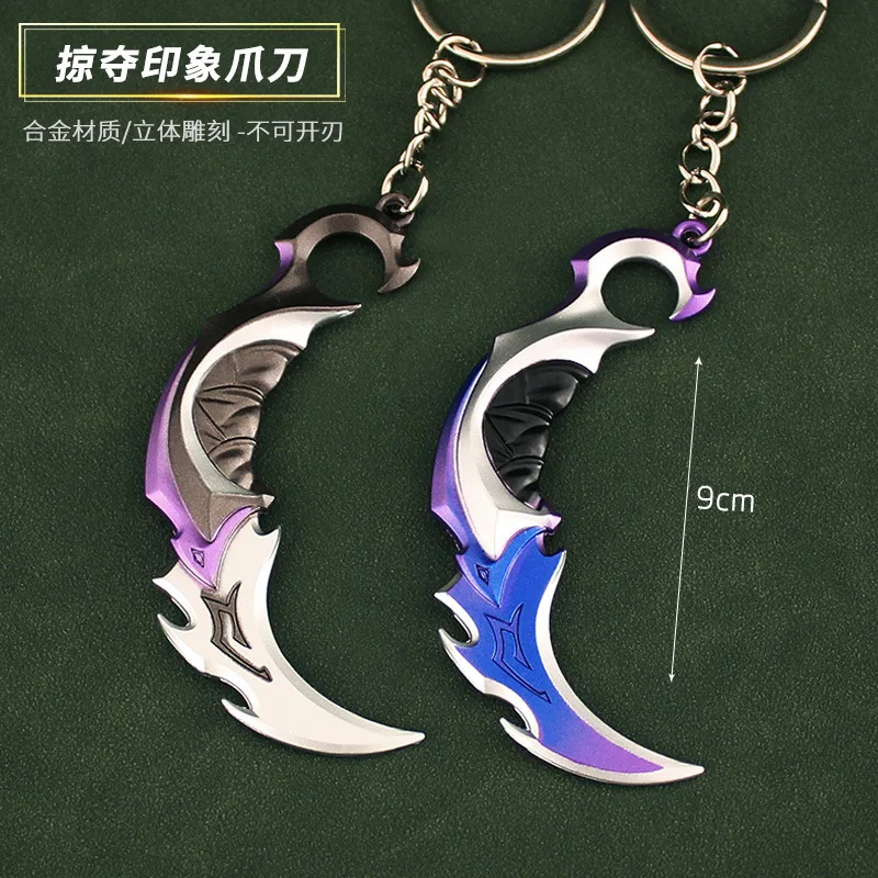 Valorant Weapon Melee Reaver 2,0 Karambit Knife Metal M4 Game Peripheral Samurai Sword Alloy Model Keychain Pendant Kid Gift Toy