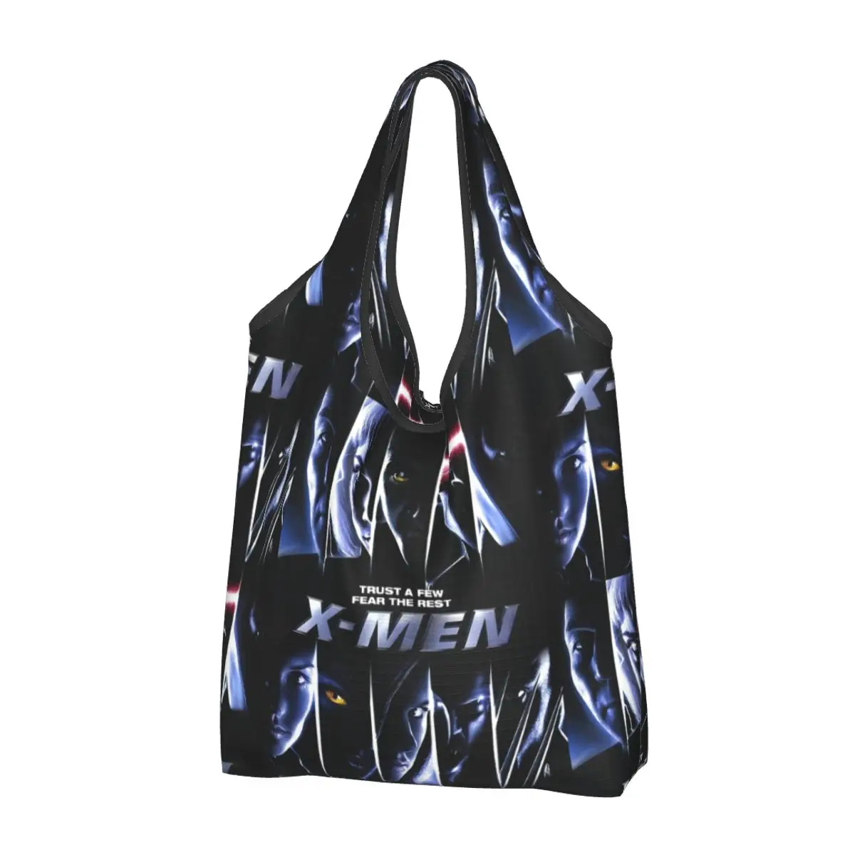 Custom Disney X-Men Marvel Film Groceries Shopping Bags Kawaii Shopper Tote Shoulder Bags Big Capacity Portable Handbag