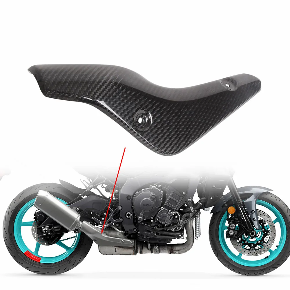 

For YAMAHA MT-10 MT10 2022 2023 2024 Exhaust Cover Heat Shield Guard Carbon Fiber Motorcycle Muffler Pipe Protector Accessories