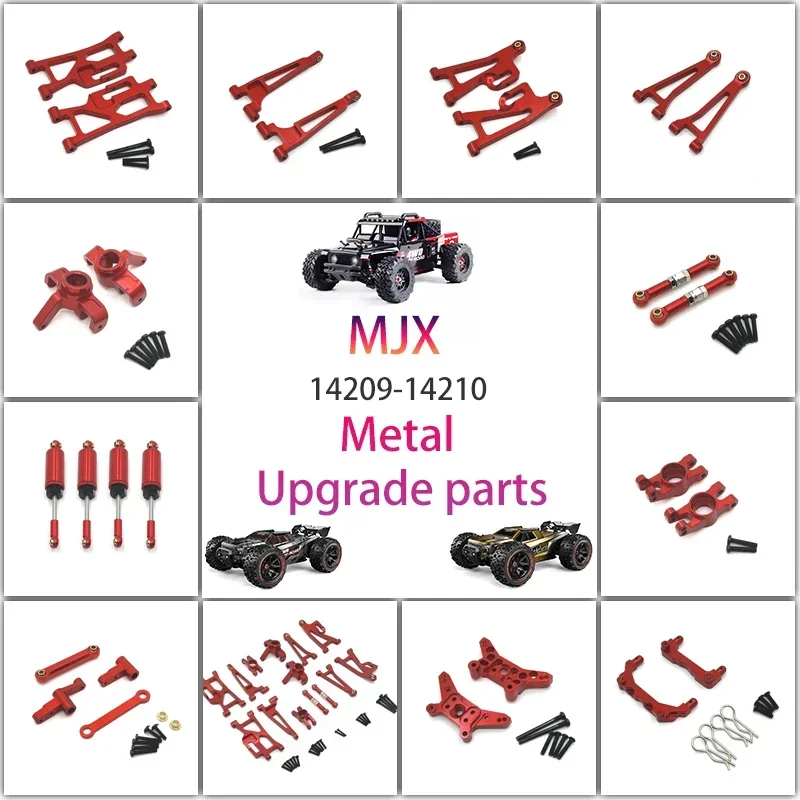 MJX-piezas De Metal Para Coche A Control Remoto 14210 14209 RC, Barra De Dirección De Brazo Oscilante Hacia Arriba Y Hacia Abajo