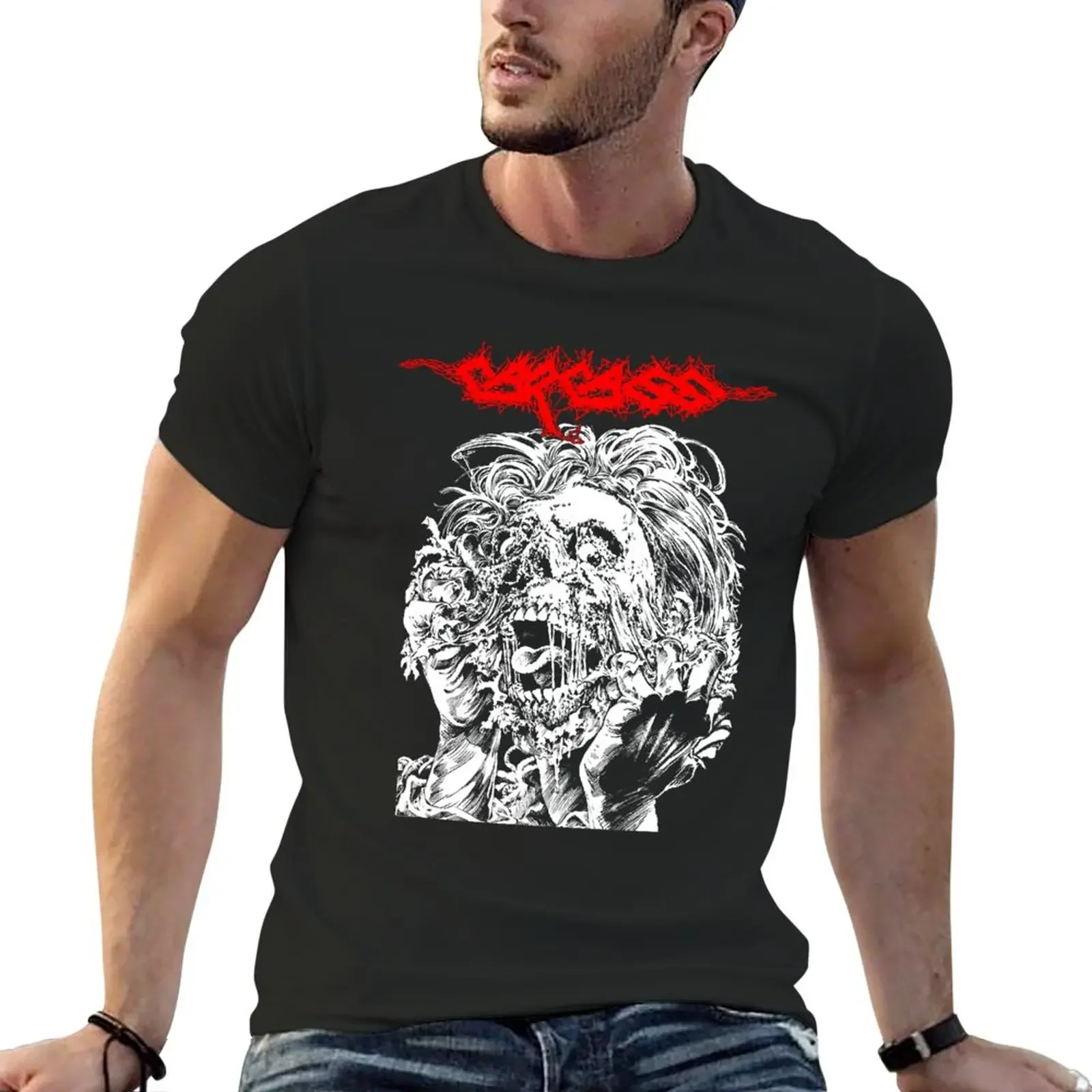 Korean fashion sweat shirt T-shirt for a boy tshirts for men New Carcass  Shriek Underground plain oversized graphic Cotton