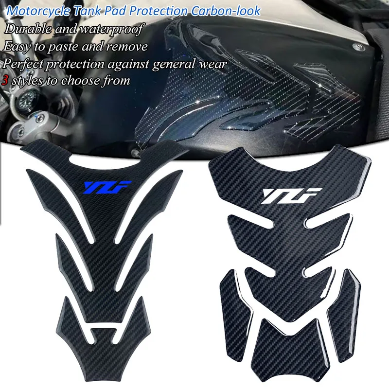Protector de Tanque de Motocicleta con Aspecto de Carbono 3D, Adhesivos Decorativos para YZF R1 R3 R15 R6 R7 R9 600 R125 1000 YZF R3 YZF R6