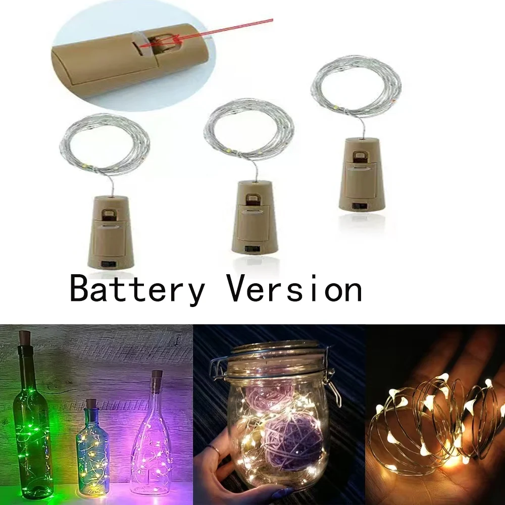 LED Battery Operated Bottle Stopper Light String Outdoor Waterproof LED Garland Lights For Home Room Garden Wedding Party Decora