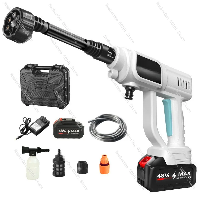 Cordless High Pressure Car Washer, High Power Rechargeable Water Gun for Vehicle Cleaning