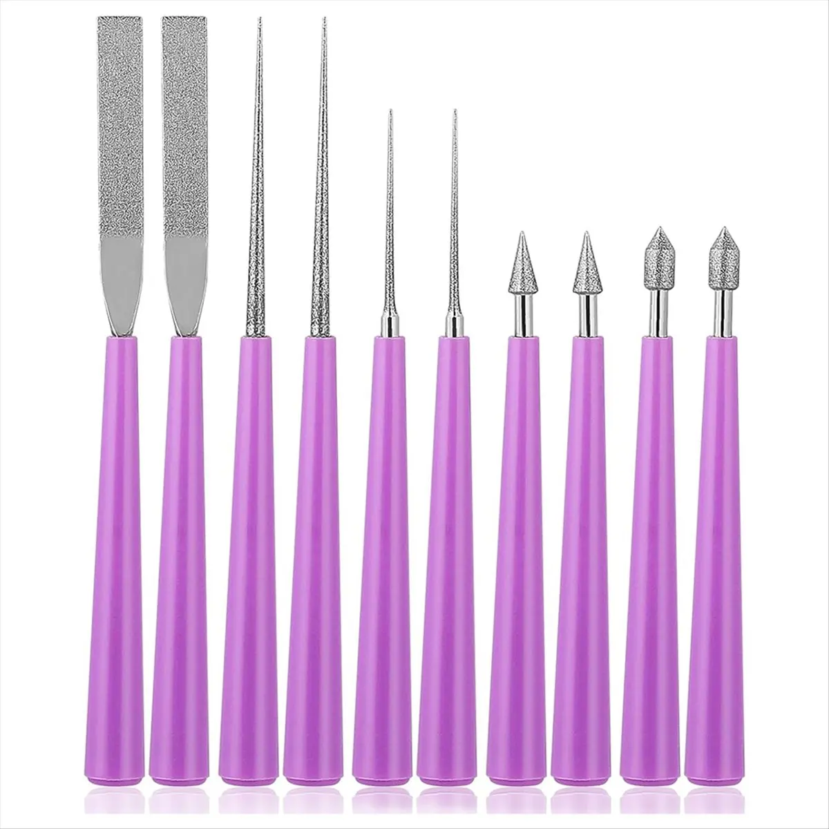 A40T 10 Pieces Bead Reamer Tools for Jewelry Making Pointed Bead Reamer Beading Tools Bead Hole Enlarger Tool for DIY