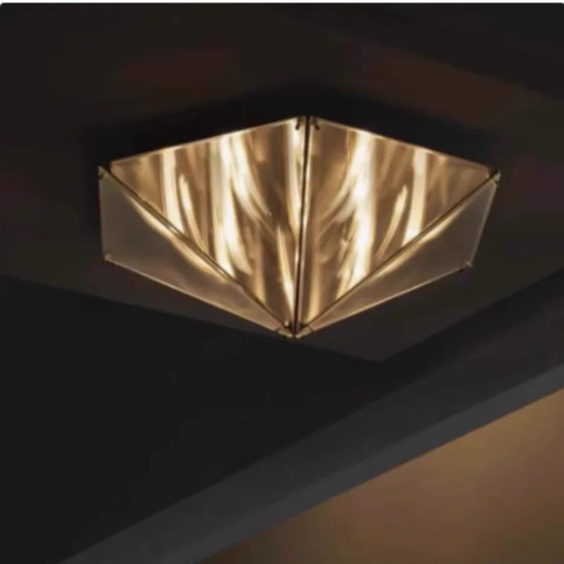 RUIWEN Contemporary Square LED Ceiling Light Smoked Glass Flush Mount Lamp Black Metal Fixture for Bedroom Dining Room