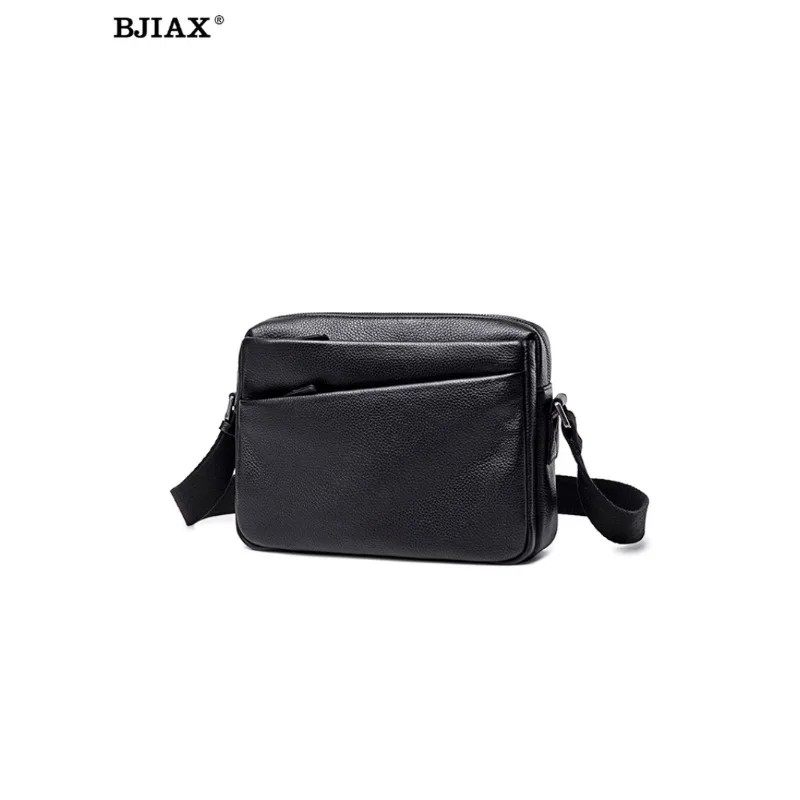 BJIAX Men Crossbody Bag Leisure Commuter Men Simple Leather Shoulder Bag New Fashion Senior Head Layer Cowhide Bag