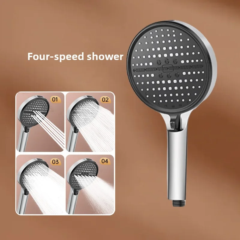 

4-Mode High Pressure Shower Head - Powerful Water Flow, Easy-Clean Silicone Nozzles, Universal Bathroom Showerhead