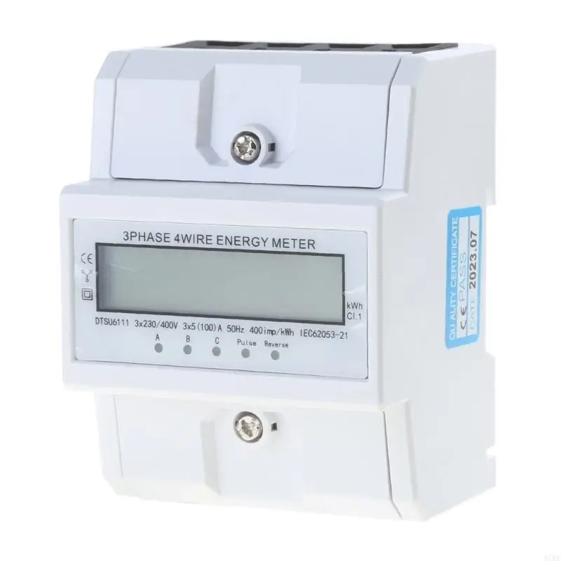 37ME 3 Phases 4 Wire Energy Meter Electricity Meter 3x 220V/380V DIN Intermediate Meter for Power Measurement System