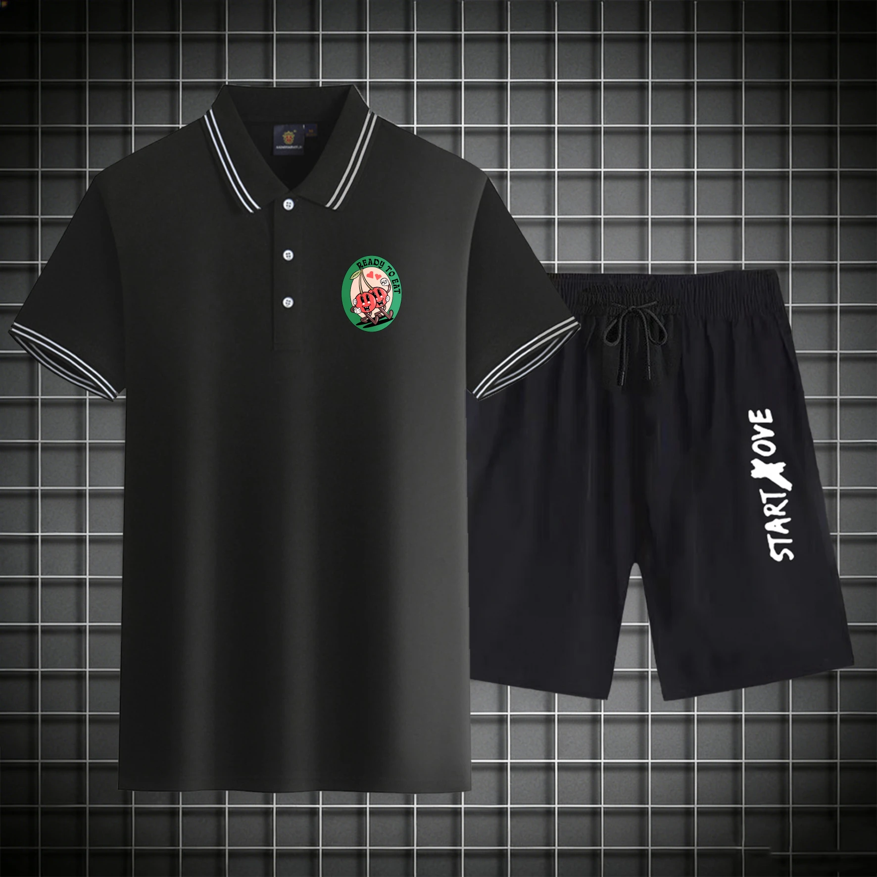 

men's Polos sets 2026 Summer Printed Short sleeve Y2k tracksuits drip clothing Polyester Graphic sets for men men's chandals