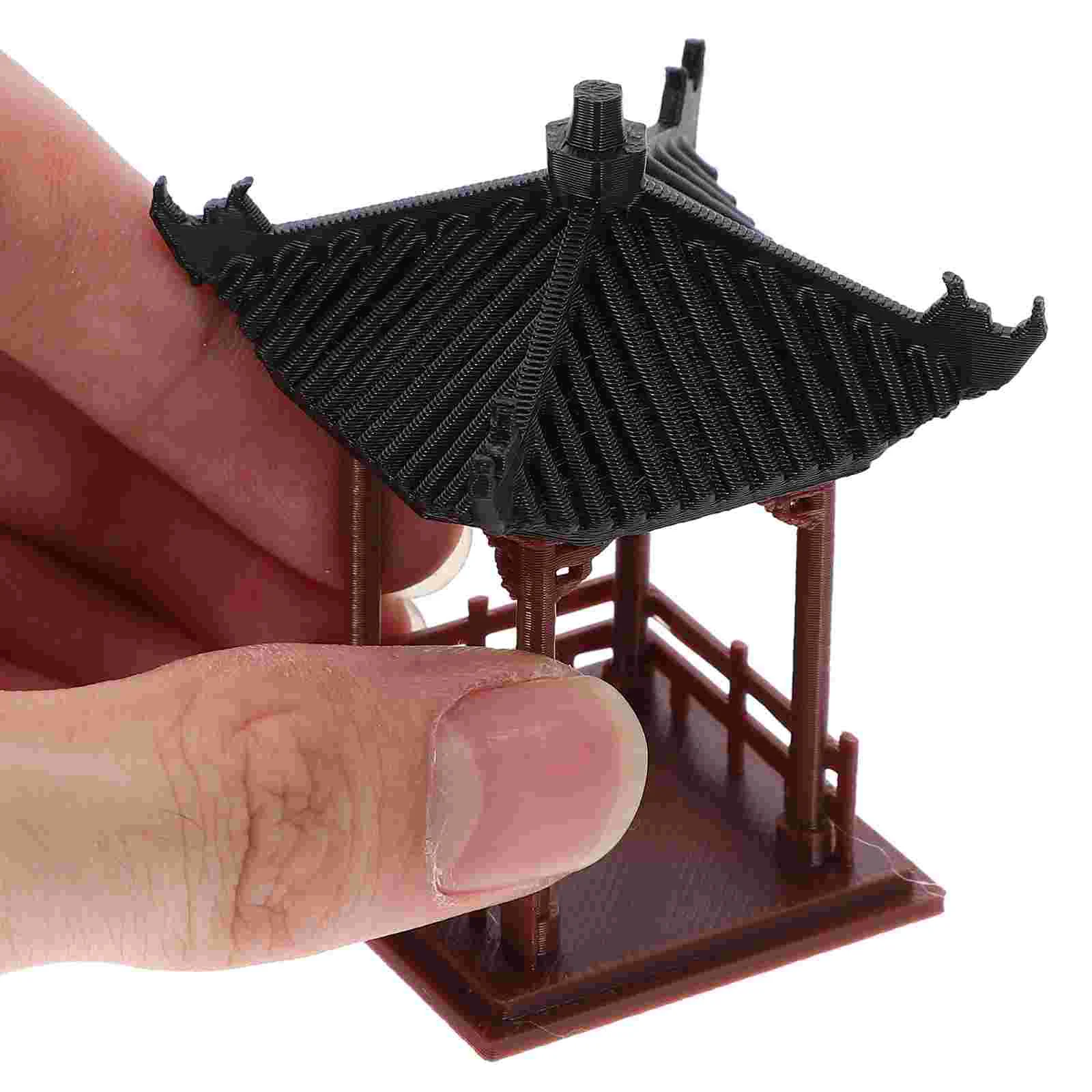 Miniature Pavilion Bonsai nament Lightweight Plastic Statue Garden Decor Fish Tank Aquarium Adornment Figurine Simulation