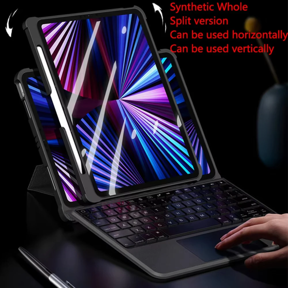 New Keyboard for Apple Smart Keyboard for iPad Pro12.9-inch (2018–2022) All-in-one Bluetooth Magnetic Smart Connection Keyboard