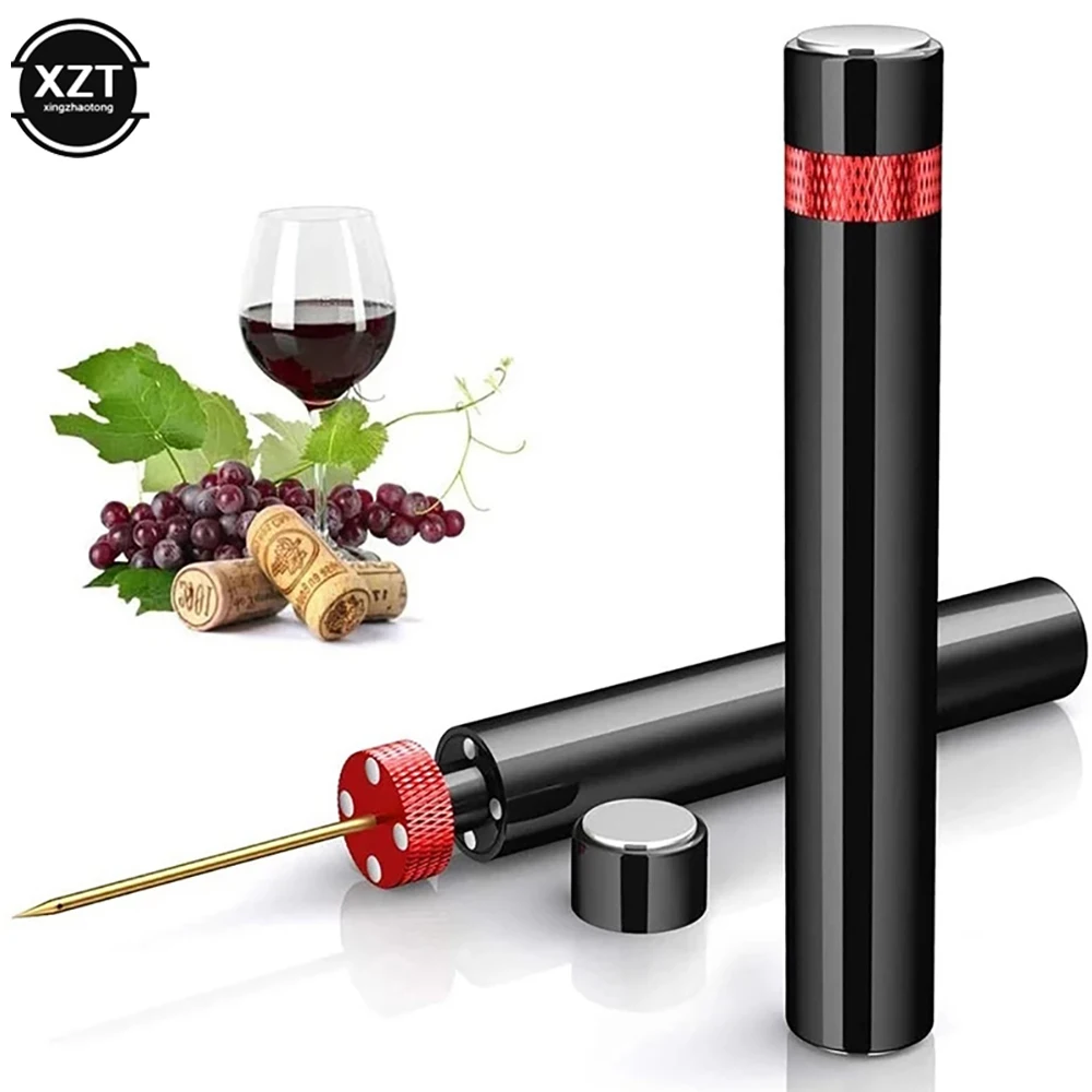 

Portable Air Pump Wine Bottle Opener Safe Stainless Steel Pin Cork Remover Air Pressure Corkscrew Kitchen Tools Bar Accessories