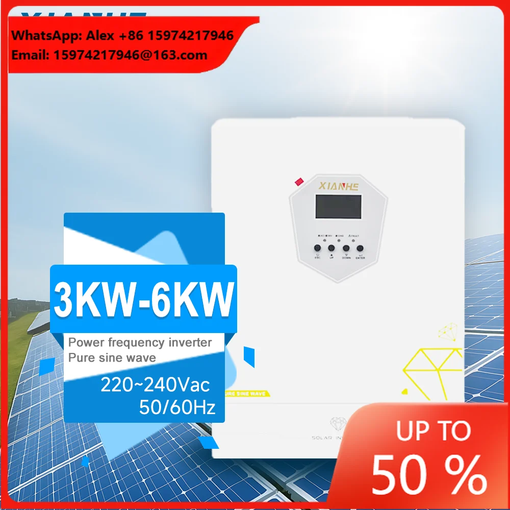 3.6kW Hybrid Solar Inverter Pure Sine Wave MPPT Technology High Efficiency Grid Power Feeding System