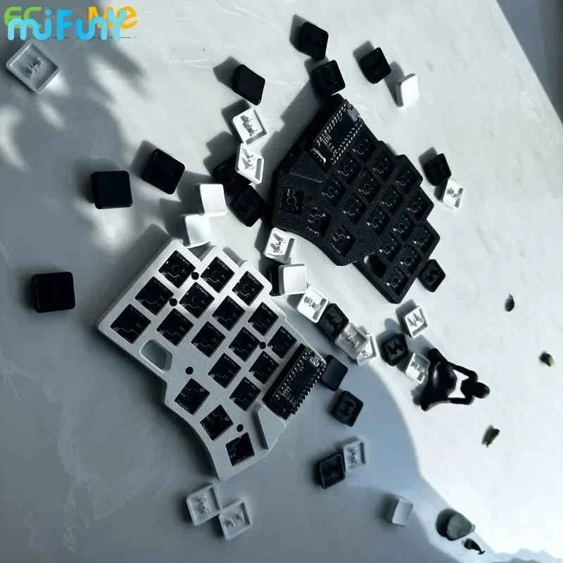 Imagem -05 - Temper Corne Choc Split Teclado Bluetooth Personalizado Dual-mode Zmk Hot-swap16.5 mm Keycaps Niceview Design de Tela