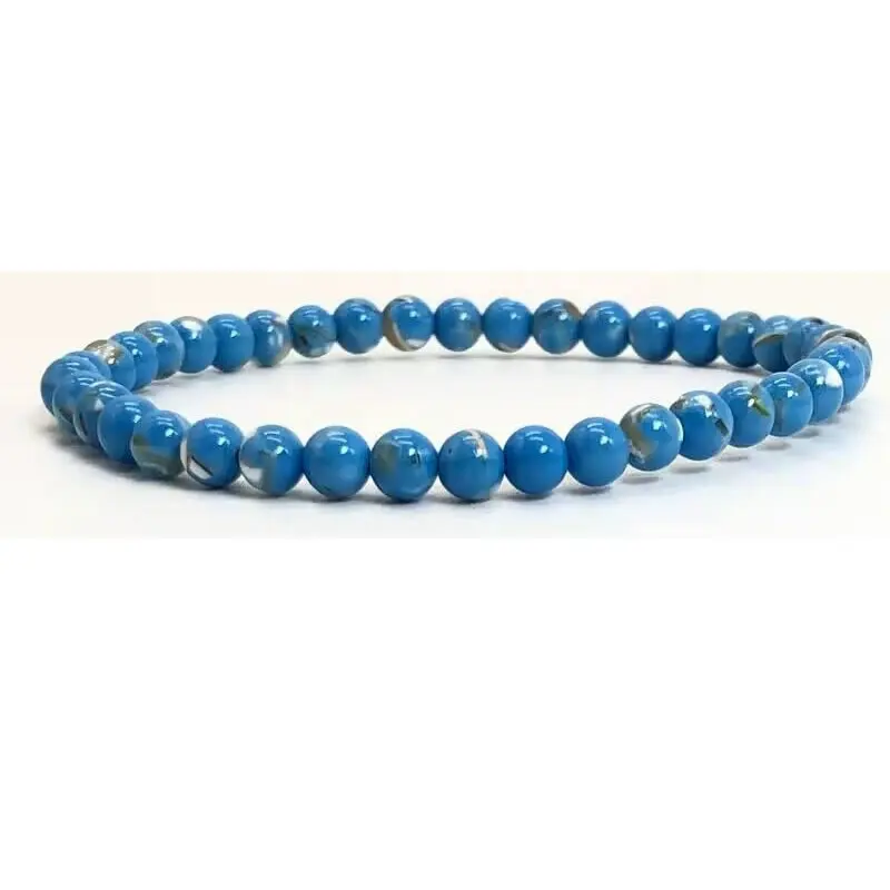 4 mm Chakra-Perlen, Energie-Armband, natürlicher runder türkisfarbener Malachit-Stein, Stretch-Armreif für Damen und Herren, handgefertigter Yoga-Schmuck – Detail 8