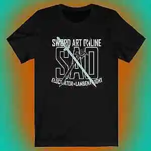 Sword Art Online Anime Logo Men'S Black T-Shirt Size S To 5Xl