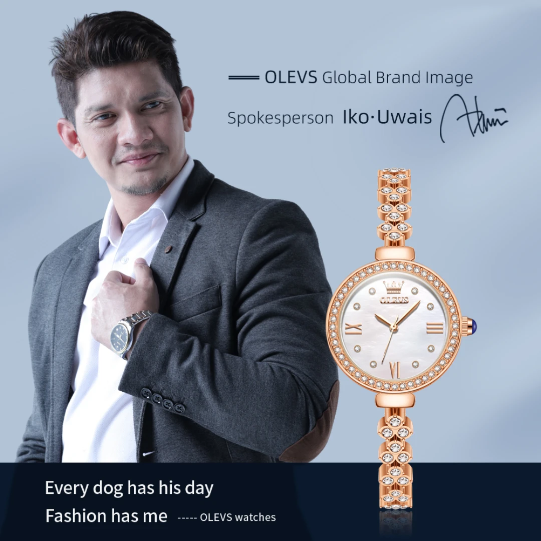 OLEVS Aço Inoxidável Luminous Quartz Watch, Moda Pulseira, Round-Dial Relógio De Pulso, Presente, 9903