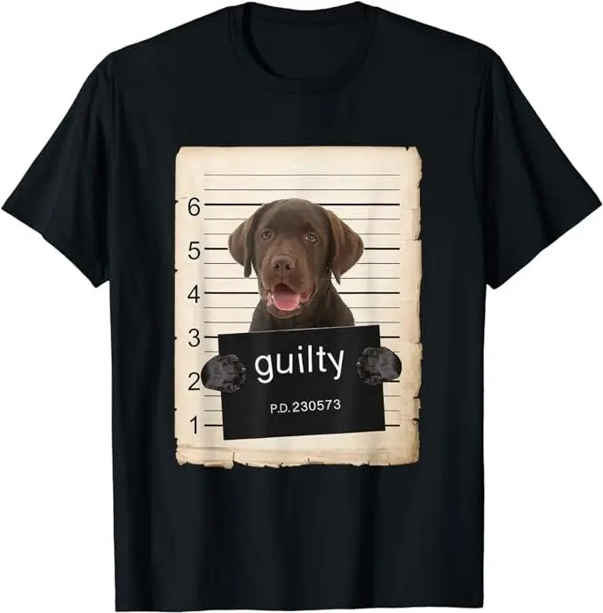 Chocolate Lab Labrador Dog Mug Shot Bad Dog T-Shirtfor Men Women Summer Tees Cotton Luxury Brand Vintage Oversized